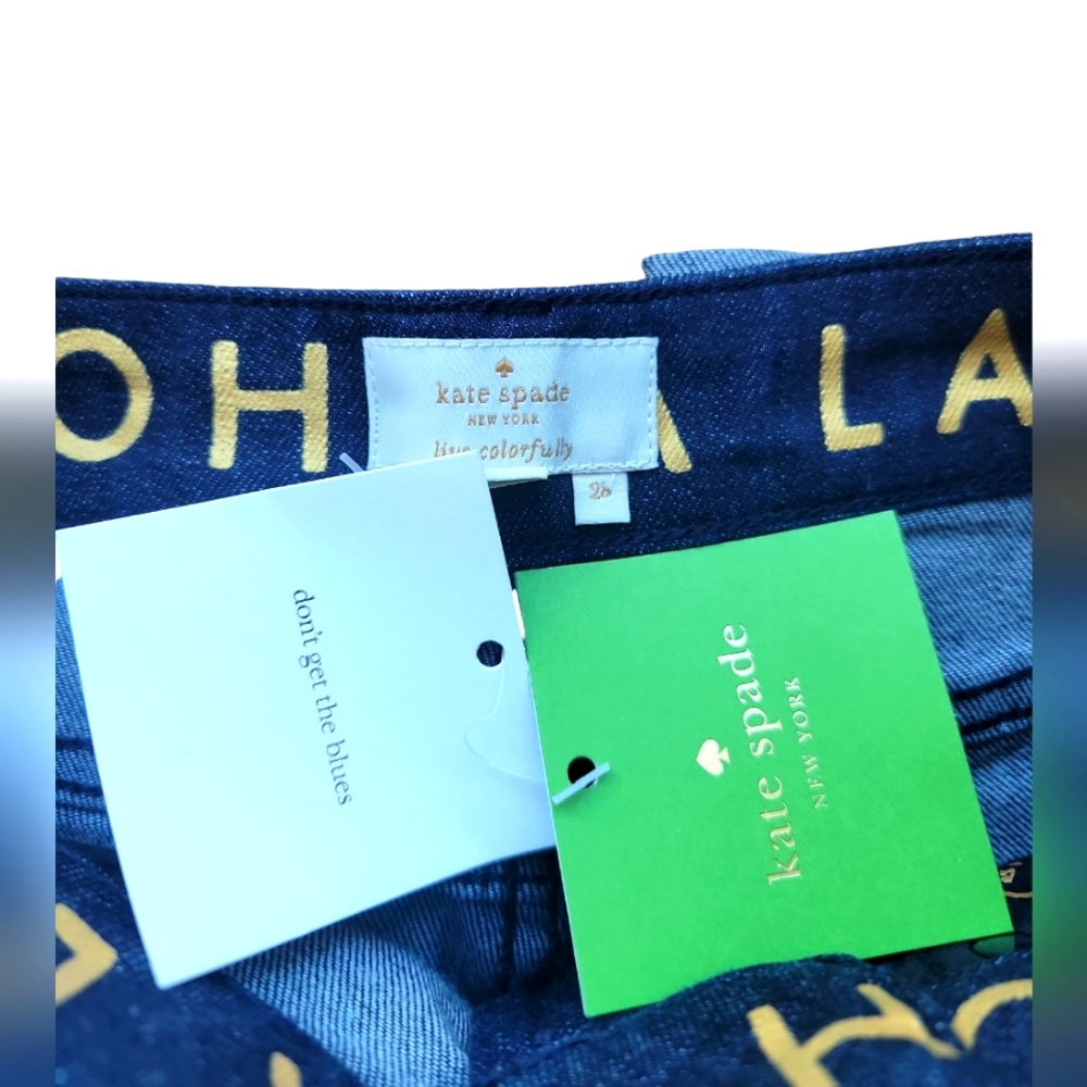 Kate Spade NWT Broome Street Embroidered Cuff Jeans Size 28 Indigo (429) - Picture 10 of 11